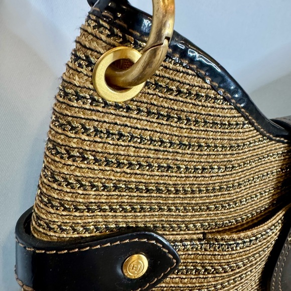 ERIC JAVITS black and gold woven shoulder bag. - Picture 10 of 10